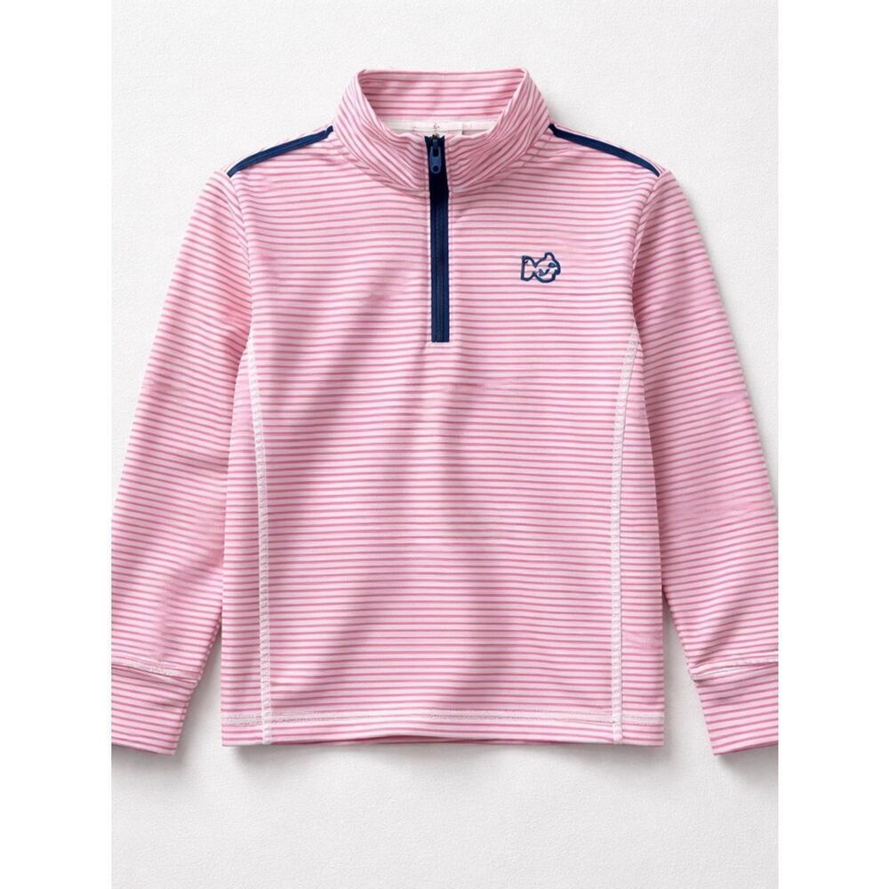 Prodoh pink and white performance Quarter zip long sleeve 2T
